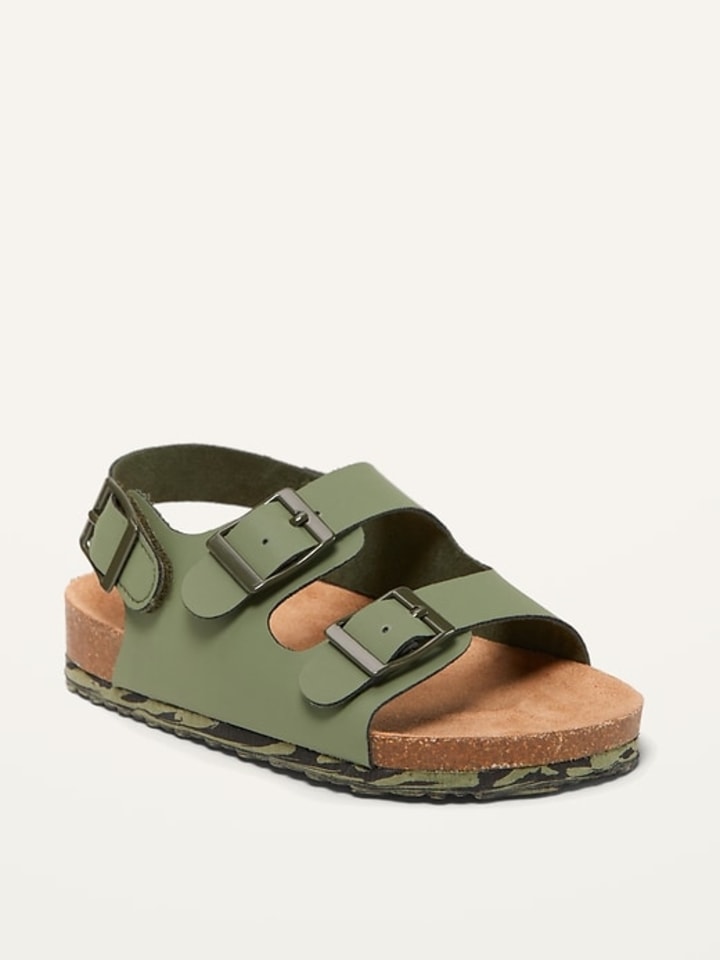 Faux-Leather Double-Buckle Sandals for Toddler
