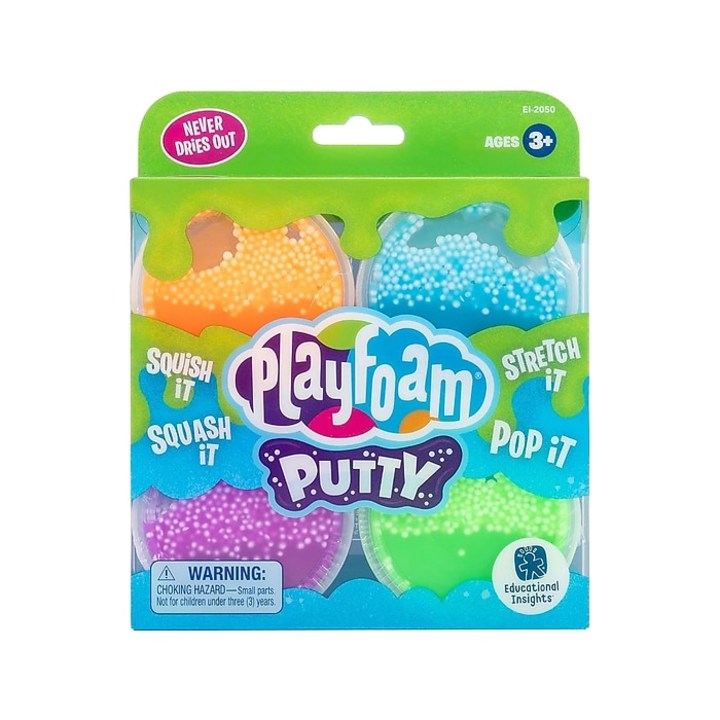 Educational Insights Playfoam Putty 4-Pack, Easter Basket Stuffer, Non-Toxic Putty, Never Dries Out, Sensory Fidget Toy, 3+