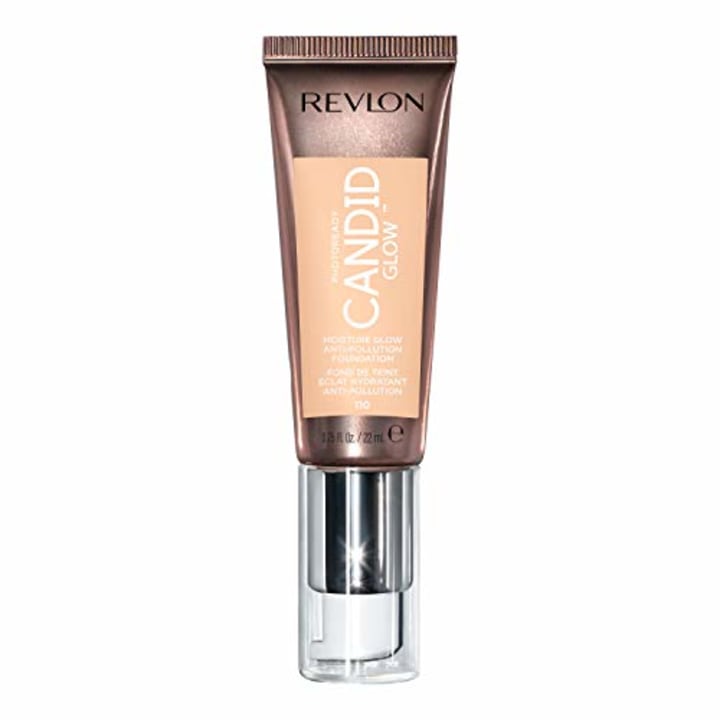 Revlon PhotoReady Candid Glow Moisture Glow Anti-Pollution Foundation with Vitamin E and Prickly Pear Oil, Anti-Blue Light Ingredients, without Parabens, Pthalates, and Fragrances, Porcelain, 0.75 oz