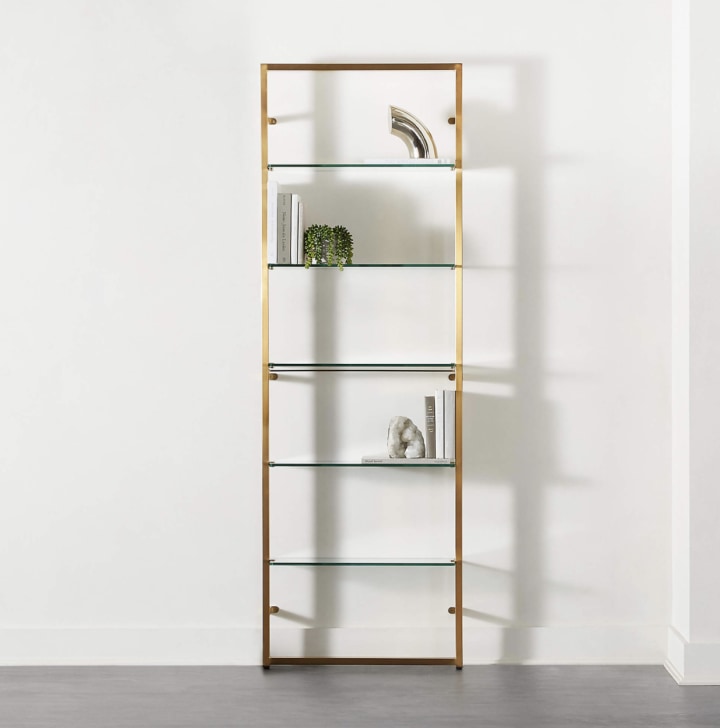 Tesso Brushed Brass 84” Bookcase