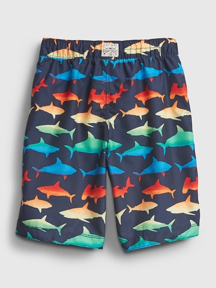 Kids 100% Recycled Polyester Shark Graphic Board Shorts