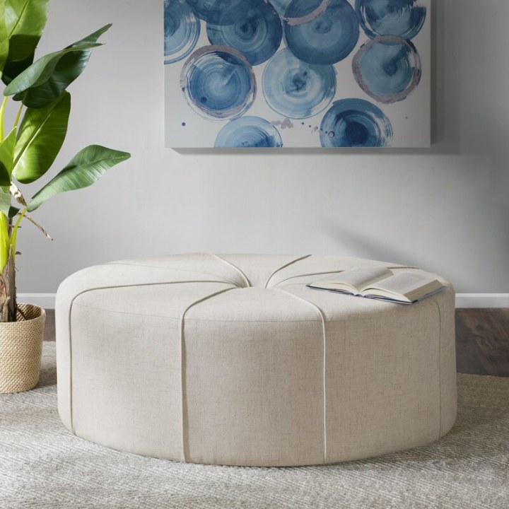 Telly Tufted Oval Cocktail Ottoman