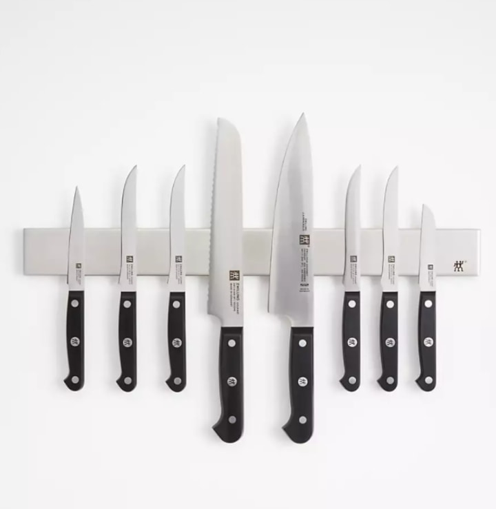 J.A. Henckels 9-Piece Gourmet Knife Set with Magnetic Knife Bar