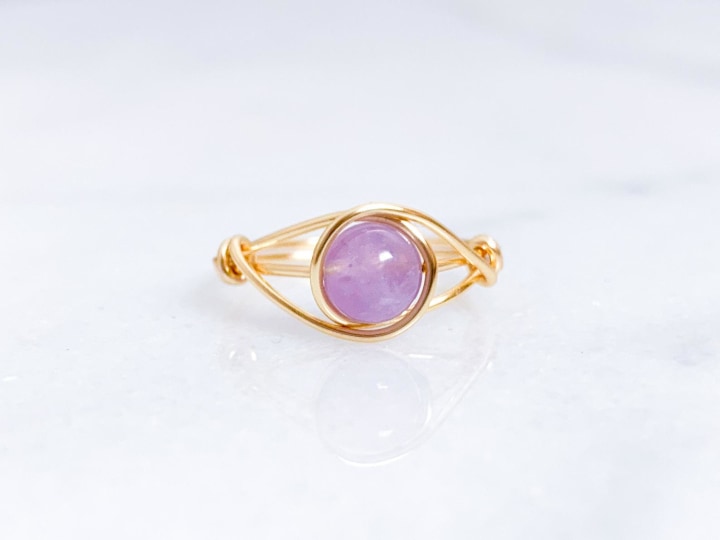 Amethyst Ring | Handmade Wire Ring | Genuine Amethyst Wire Wrapped Ring