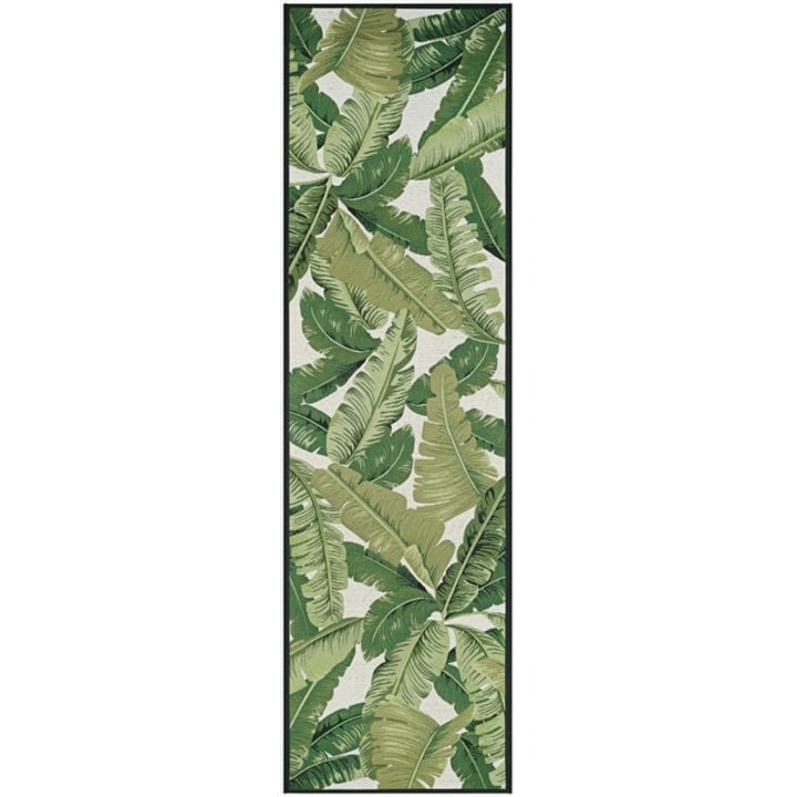 Gelato Tropical Palm Green-Ivory Indoor/ Outdoor Area Rug - 2&#039;3&quot; x 7&#039;10&quot; Runner
