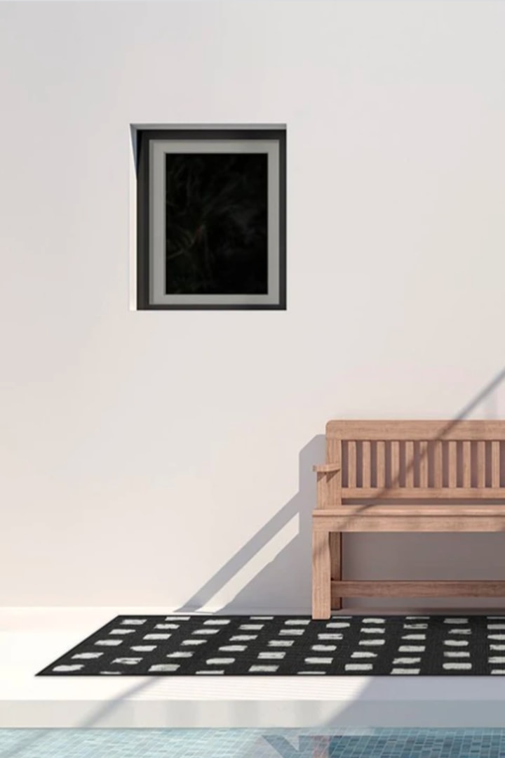Outdoor Cobblestone Black Rug