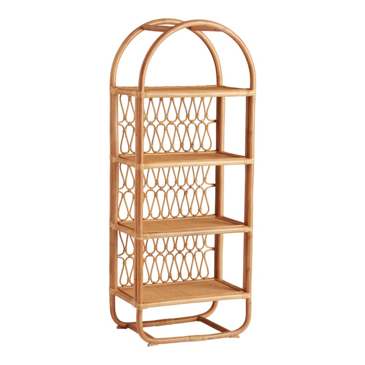 Tall Natural Rattan Arches Nylah Bookcase