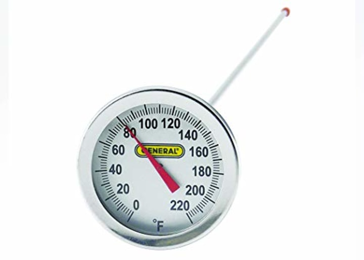 General Tools PT2020G-220 Analog Soil and Composting Dial Thermometer, Long Stem 20 Inch Probe, 0 to 220 degrees Fahrenheit (-18 to 104 degrees Celsius) Range