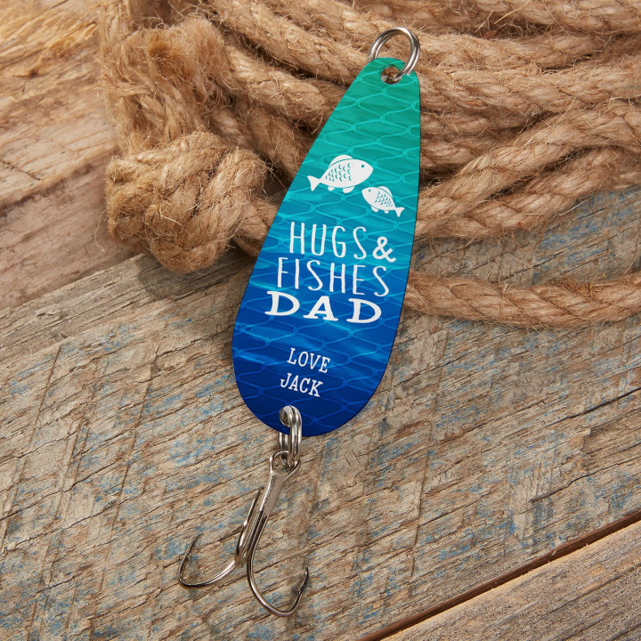 Hugs &amp; Fishes Personalized Fishing Lure, Father&#039;s Day Gifts, Gifts for Dad