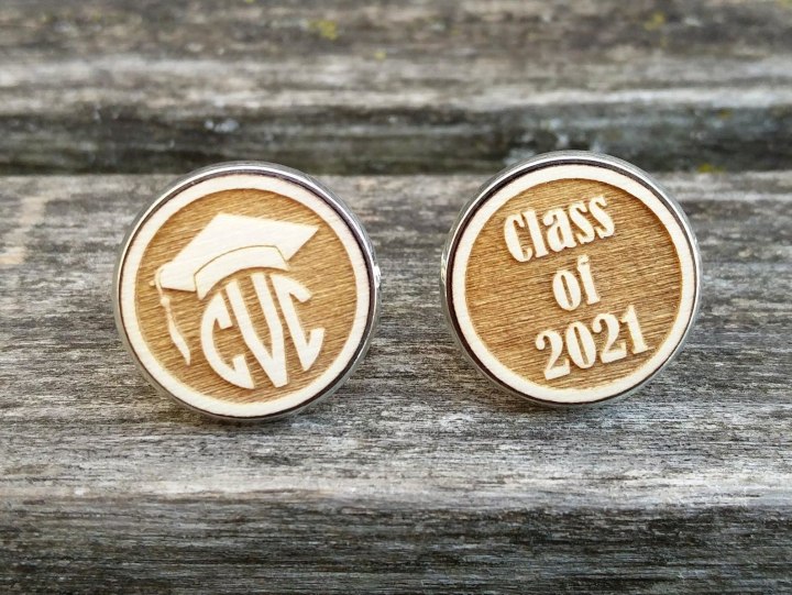 PERSONALIZED Graduation Cufflinks. Grad Gift, Monogram, Custom. Class of 2018. Unique Gift, Son, Brother, Dad. College, High School