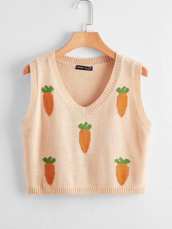 Carrot Pattern Sweater Vest