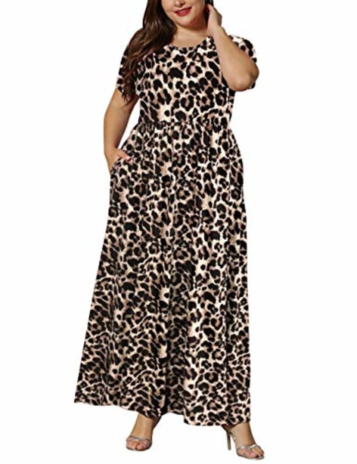 Karalin Plus-Size Short-Sleeve Maxi Dress