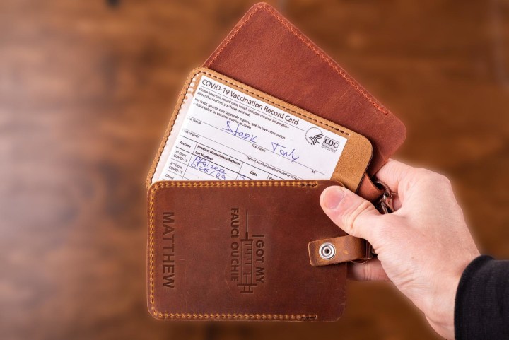 Soft Leather Vaccination Card Sleeve