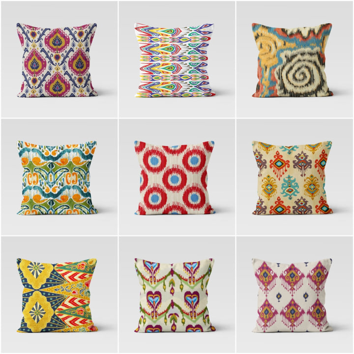 Ikat Southwestern-style Pillow Cover