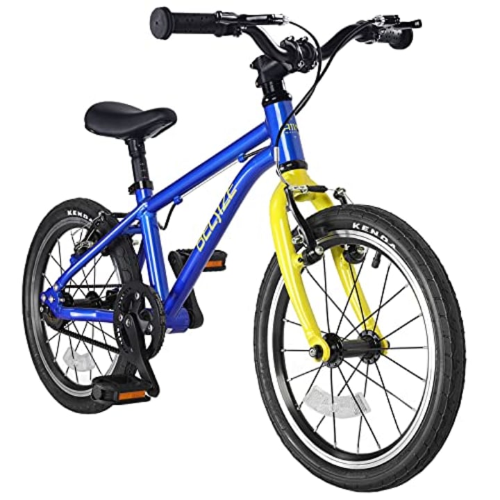 BELSIZE 16-Inch Belt-Drive Kid's Bike - for Ages 3-7, Lightweight 12.57 lbs, Fully Assemble in 5 Minutes - Silver/Blue/Pink