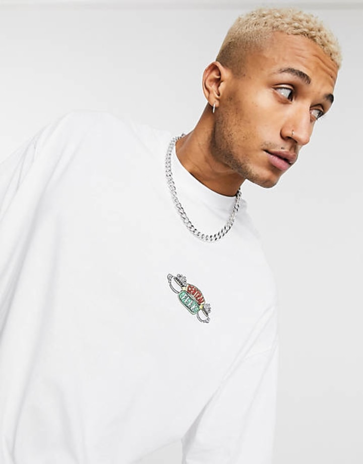 ASOS DESIGN &#039;Friends&#039; Oversized Embroidered T-shirt