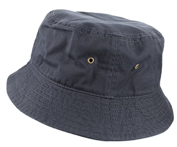 Gelante 100% Cotton Packable Fishing Hunting Summer Travel Bucket Cap Hat 1900-Charcoal-L/XL