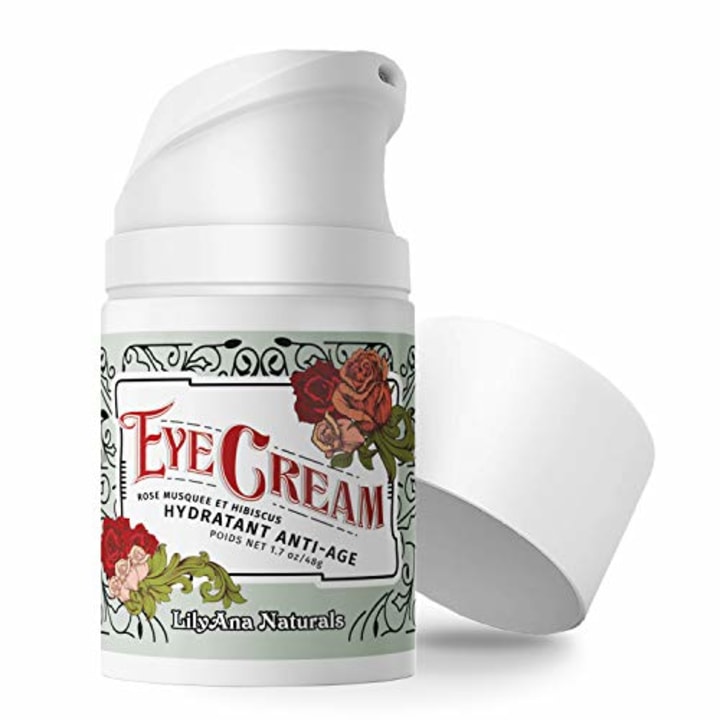 LilyAna Naturals Eye Cream - Eye Cream for Dark Circles and Puffiness, Under Eye Cream, Anti Aging Eye Cream Reduce Fine Lines and Wrinkles, Rosehip and Hibiscus Botanicals - 1.7oz