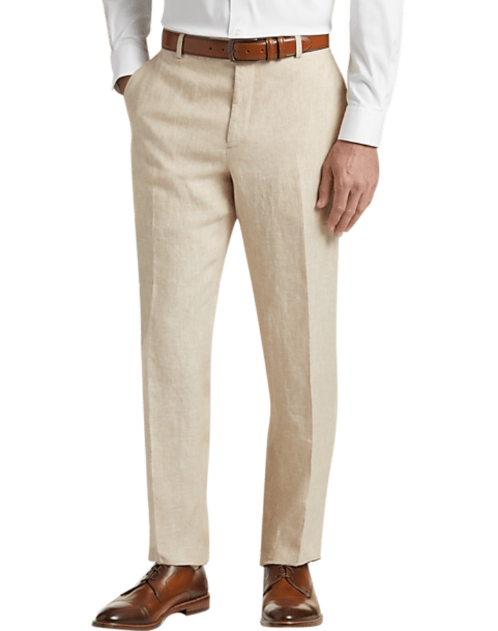Joseph Abboud Tan Chambray Slim Fit Suit Separates Dress Pants
