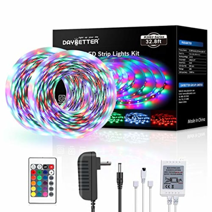 Daybetter 3528 Led Strip Lights Color Changing with 24 Key Remote and Power Supply( 2 Rolls of 16.4ft )