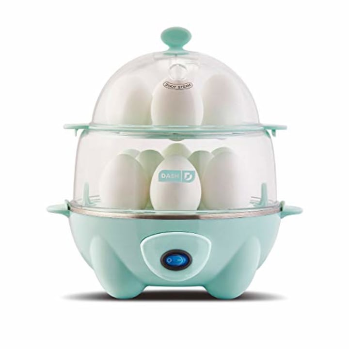 Dash Deluxe Rapid Egg Cooker: Electric, 12 Capacity for Hard Boiled, Poached, Scrambled, Omelets, Steamed Vegetables, Seafood, Dumplings &amp; More, with Auto Shut Off Feature, Aqua