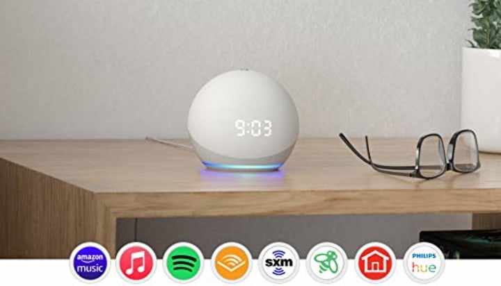 All-new Echo Dot (4th Gen) | Smart speaker with clock and Alexa | Glacier White