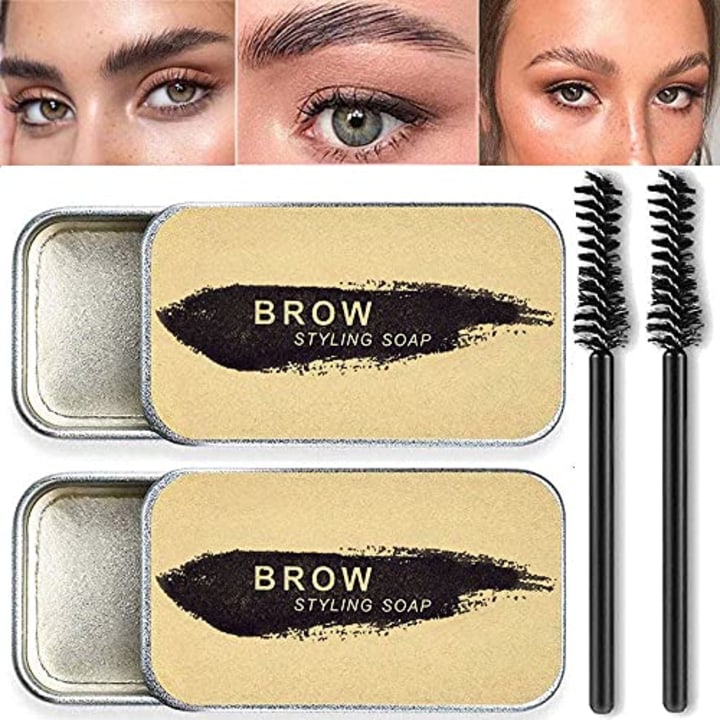 2 Pack Eyebrow Soap Kit, 4D Brows Gel Long Lasting Eyebrow Setting Gel Waterproof Eyebrow Makeup Balm Pomade Cosmetics