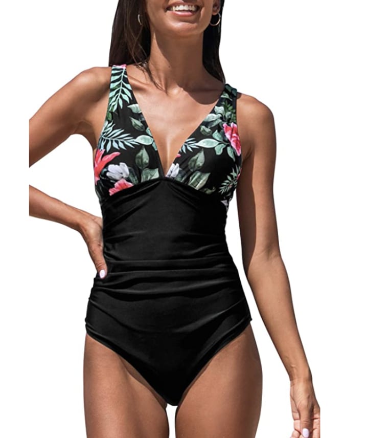 CUPSHE Tummy Control Vintage Swimsuit