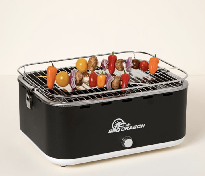 Portable Fan-Powered Charcoal Grill