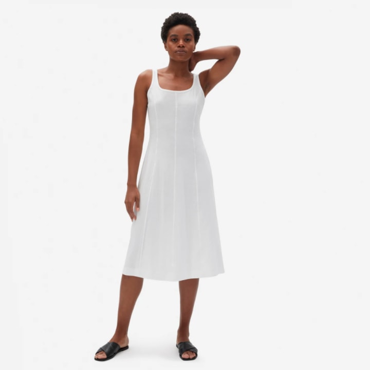 The Luxe Cotton Seamed Tank Dress