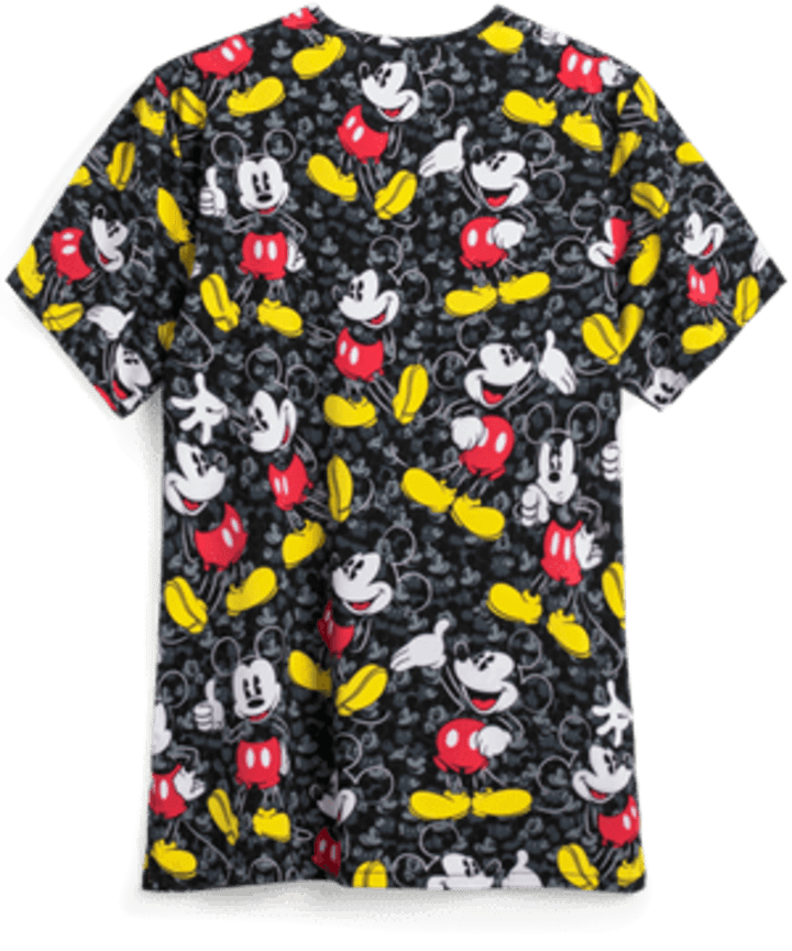 Cherokee Tooniforms Disney All the Mickeys Unisex 2-Pocket V-Neck Print Scrub Top