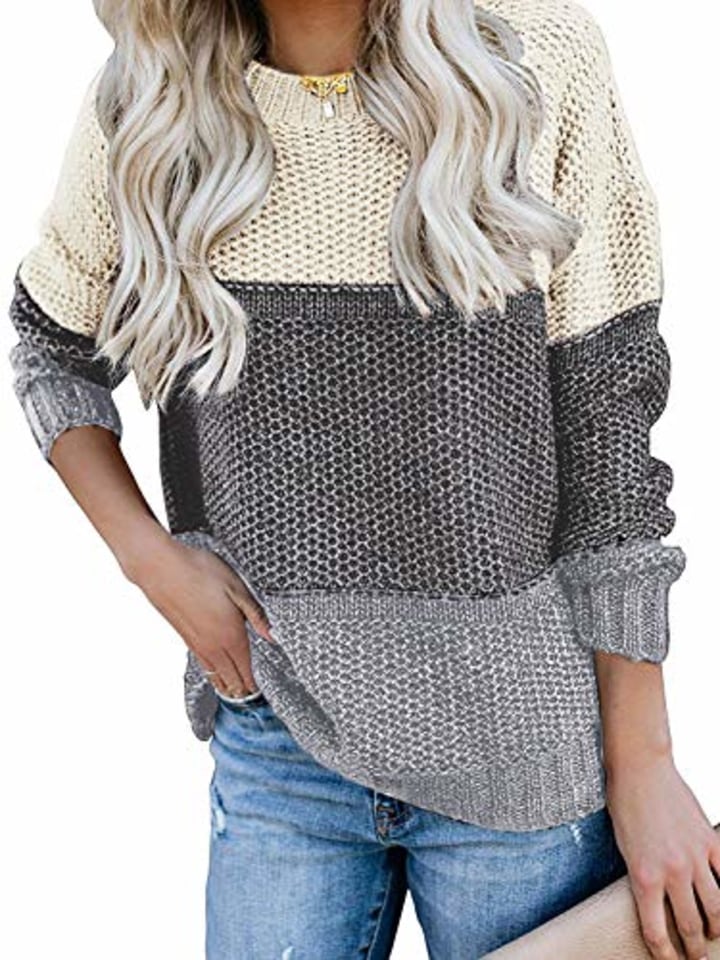 Merokeety Colorblock Knit Sweater