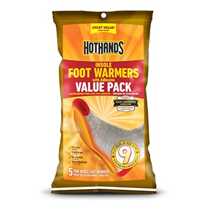 HotHands Insole Foot Warmers With Adhesive Value Pack (5-Pairs)