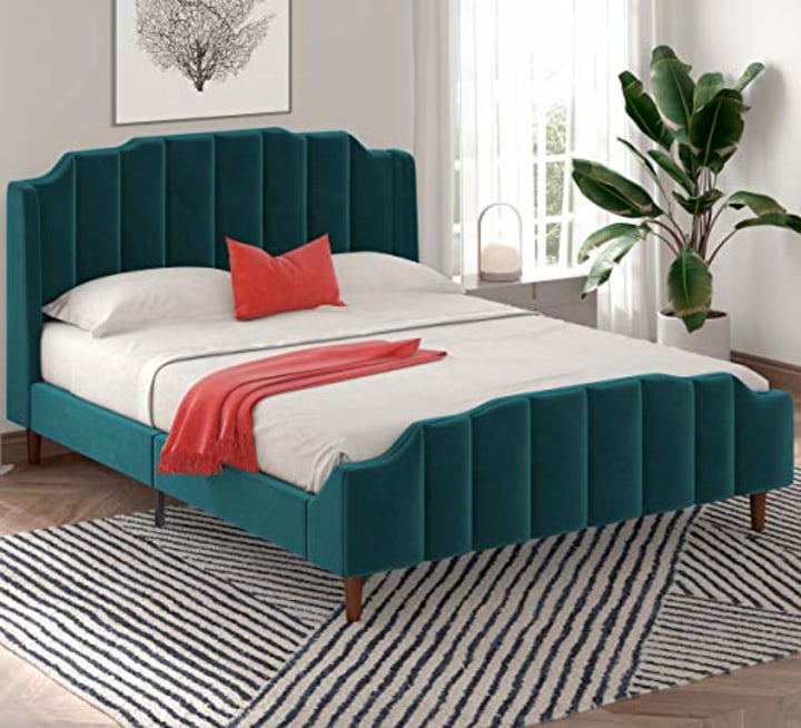 SHA CERLIN Upholstered Queen Size Bed Frame