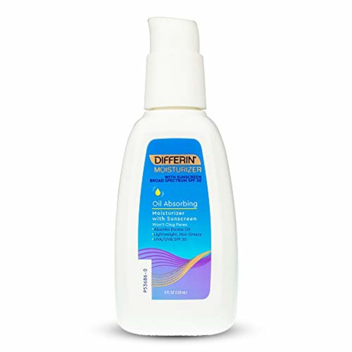 Differin Oil Absorbing Moisturizer with Sunscreen- Broad Spectrum UVA/UVB SPF 30, 1 pack, 4oz
