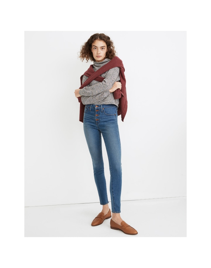 Madewell Button-Front High-Rise Skinny Jeans