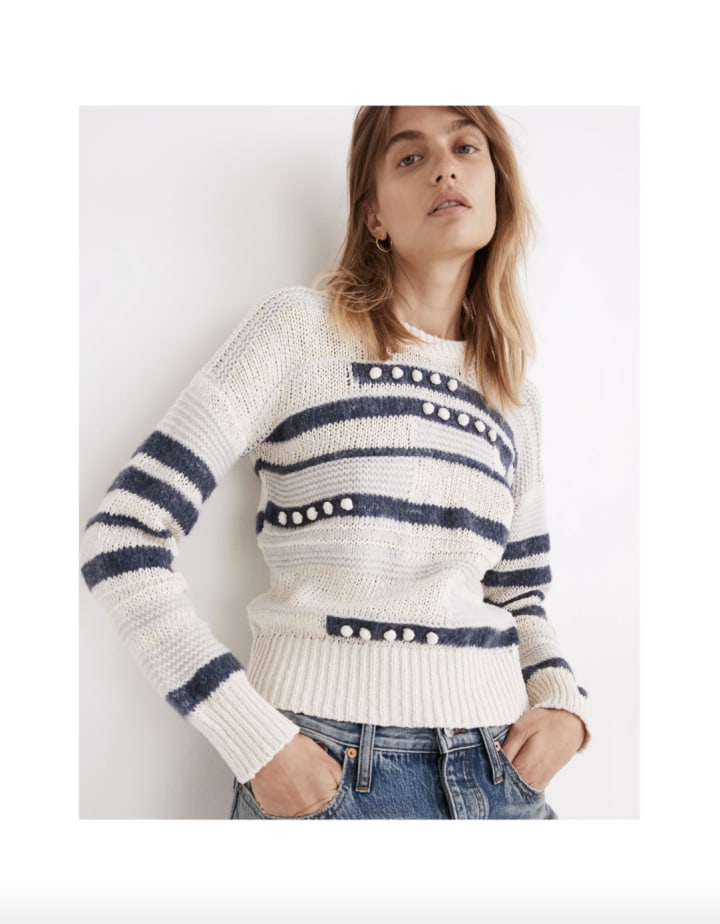 Madewell Grandover Bobble Pullover Sweater