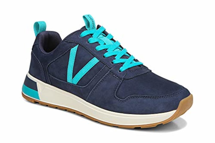Vionic Women&#039;s Curran Rechelle Casual Sneaker- Supportive Lace Up Sneakers That Include Three-Zone Comfort with Orthotic Insole Arch Support, Medium Fit Navy 8 Medium US