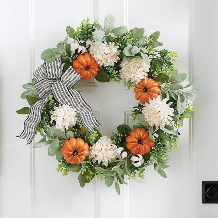 Grandin Road Farmhouse Pumpkin Wreath