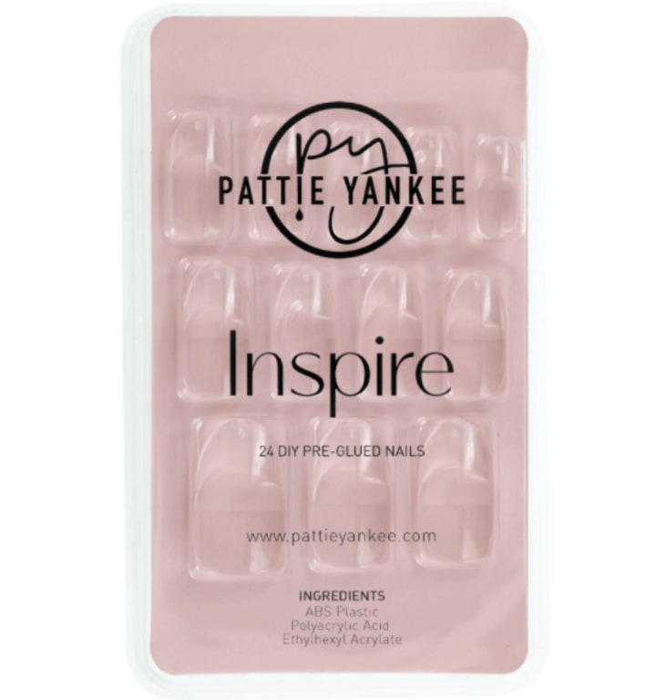 Pattie Yankee Inspire 24 DIY Pre-Glued Clear Almond Nails