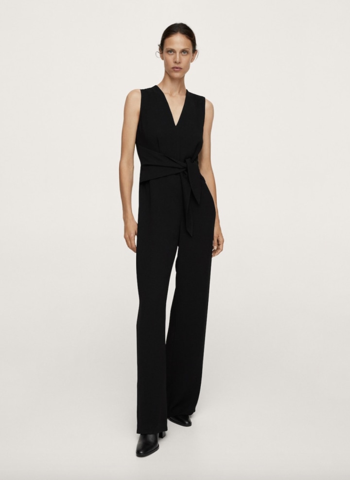 Bow wrap jumpsuit