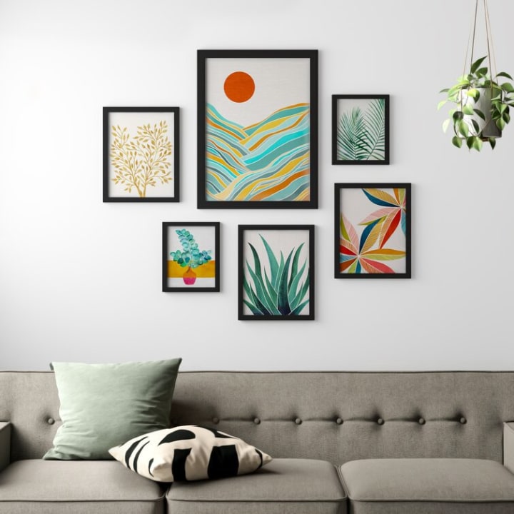 Modern Tropical 6 Piece Picture Frame Print