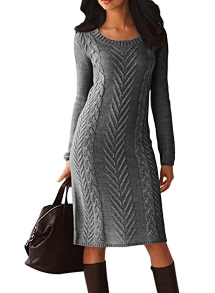 Dearlove Cable Knit Long Sleeve Sweater Dress