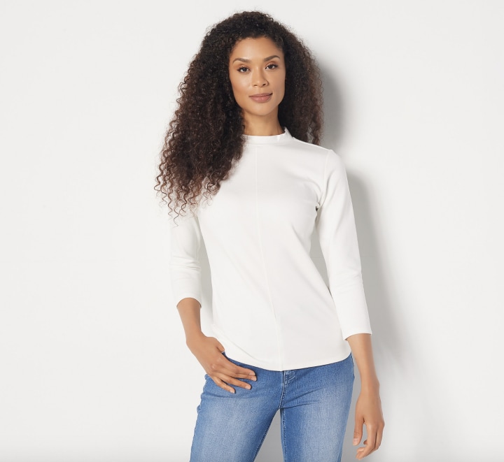 Girl With Curves Mock Neck Knit Top