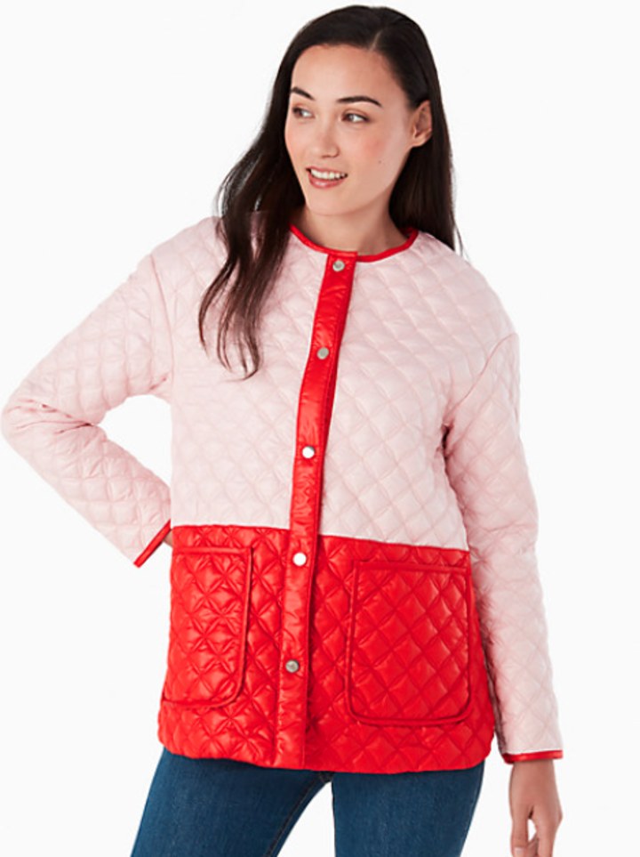 Colorblock Quilted Coat