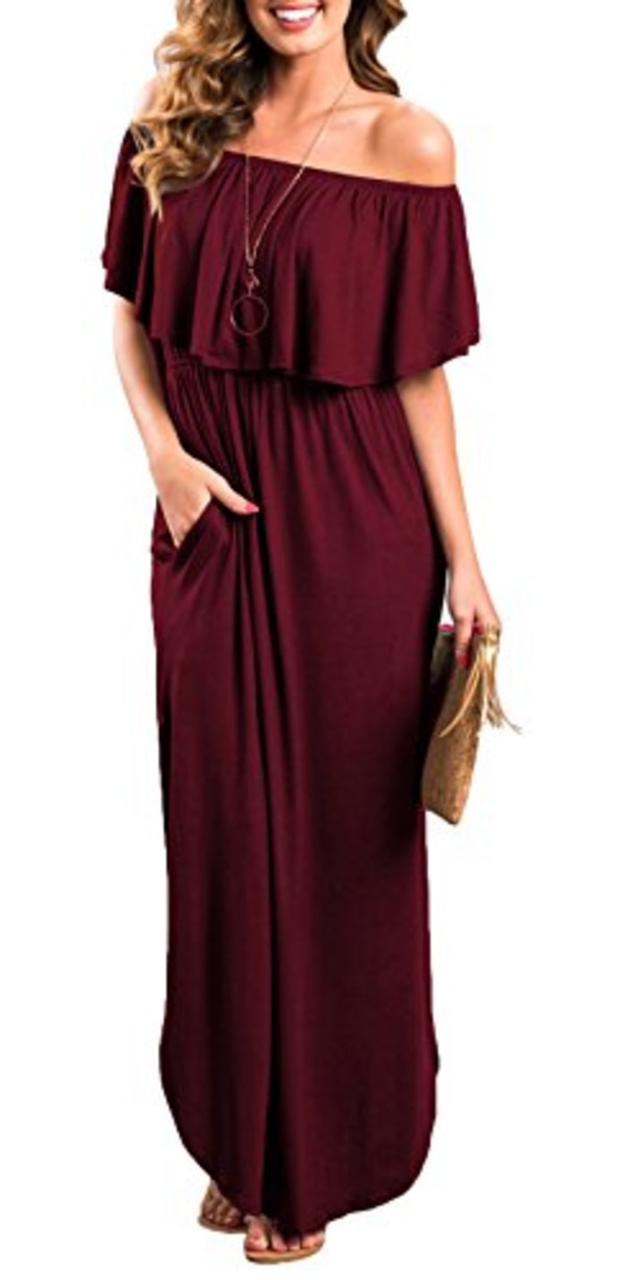 Thanth Off The Shoulder Ruffle Dress
