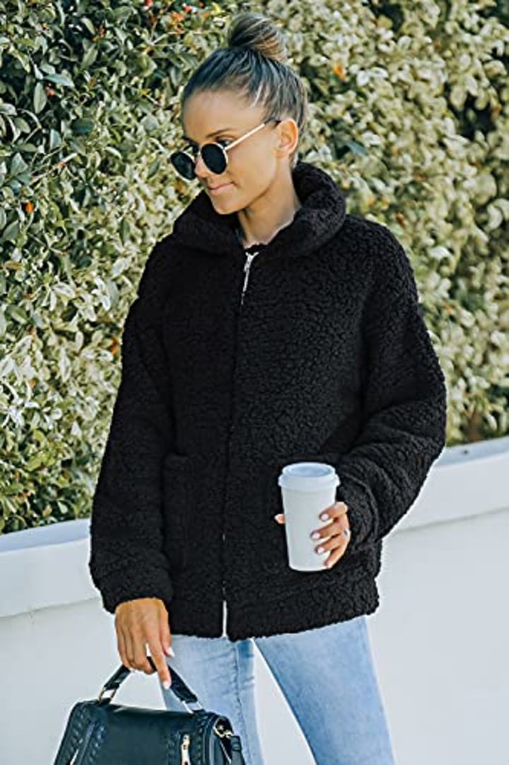 PrettyGarden Faux Shearling Oversized Coat