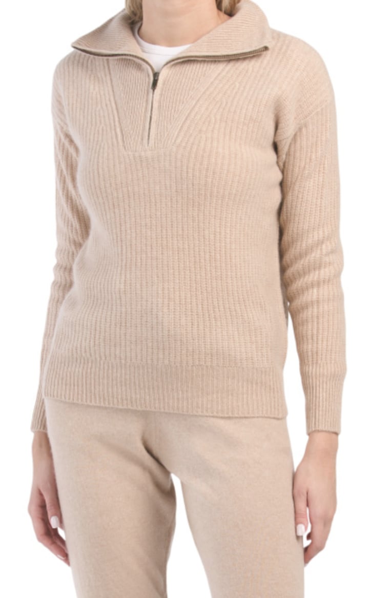 Magaschoni Cashmere Quarter Zip Pullover Sweater
