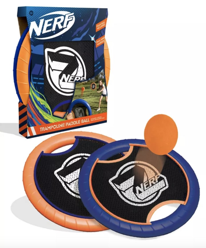 Nerf Trampoline Paddle Ball and Frisbee Set