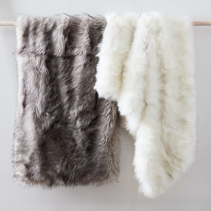 Faux Fur Brushed Tips Throw